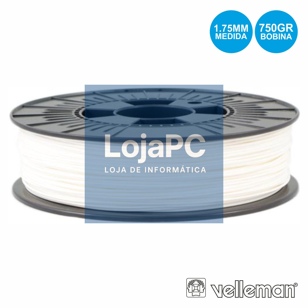 ROLO DE FILAMENTO P/ IMPRESSÃO 3D 1.75MM 750G BRANCO