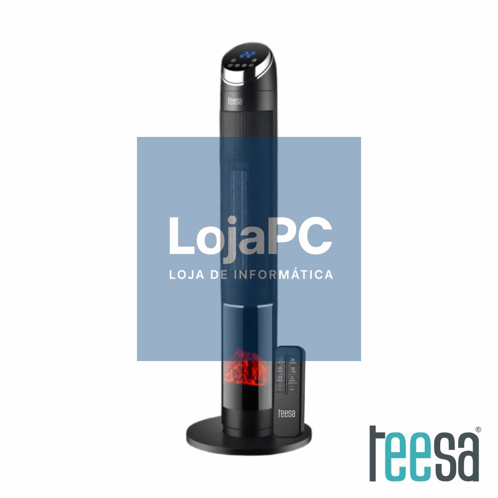 Aquecedor Cerâmico Torre 1000-2000W C/ Efeito Chama TEESA