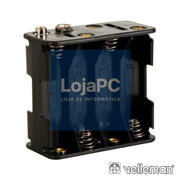 SUPORTE P/ 8 PILHAS AA C/ TERMINAIS CLIP VELLEMAN