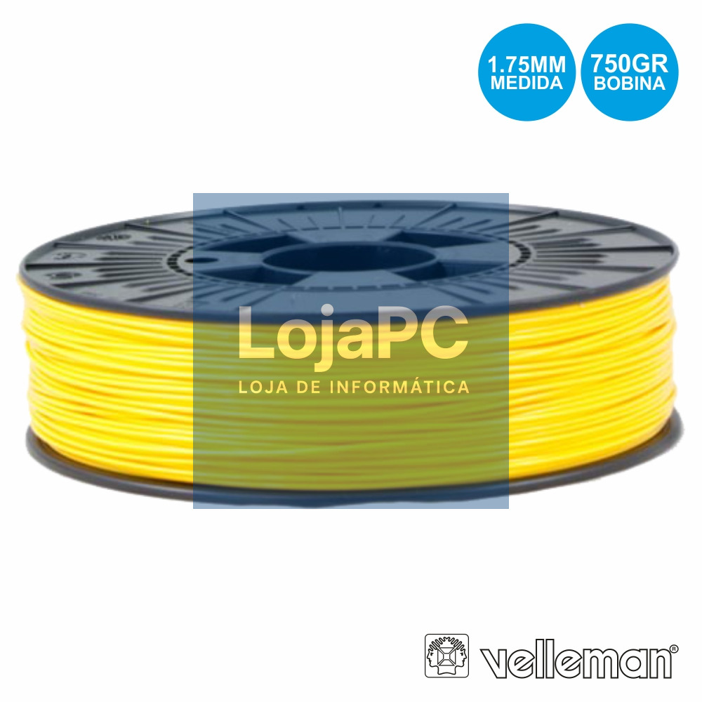 ROLO DE FILAMENTO P/ IMPRESSÃO 3D 1.75MM 750G AMARELO