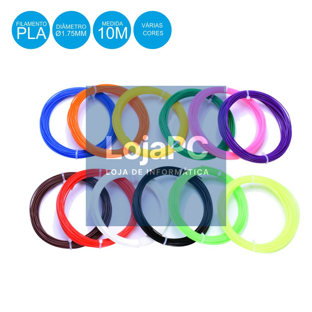 Conjunto De Filamentos P/ Impressão 3D 10m 1.75mm 20 Cores