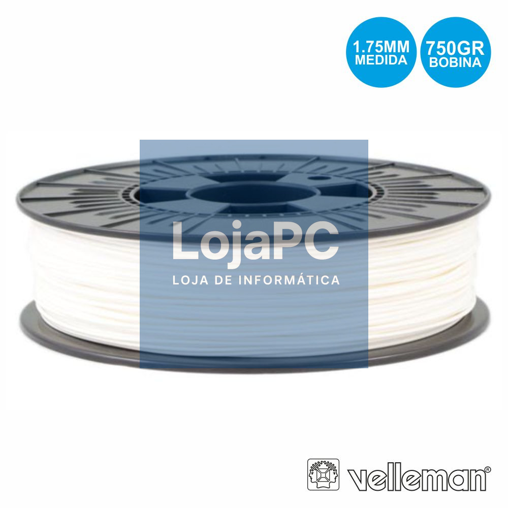 ROLO DE FILAMENTO P/ IMPRESSÃO 3D 1.75MM 750G BRANCO