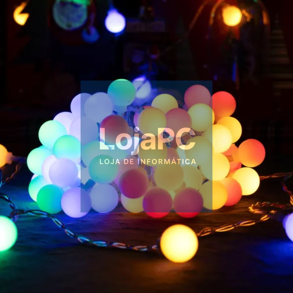 Luzes de Natal Bolha 100 LED RGBY 3xAA 10m IP44