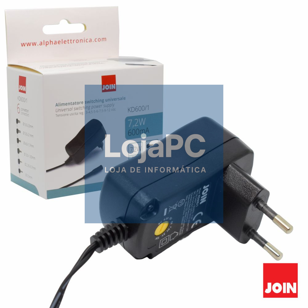 ALIMENTADOR UNIVERSAL 3-12V 0.6A 7,2W JOIN