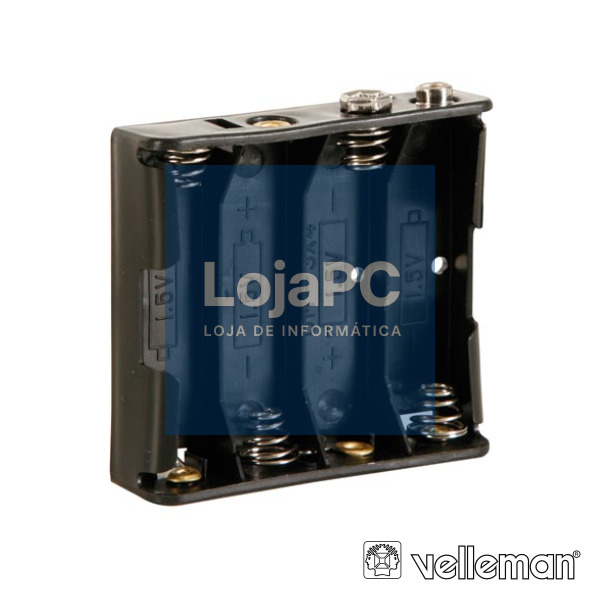 SUPORTE P/ 4 PILHAS AA C/ TERMINAIS CLIP