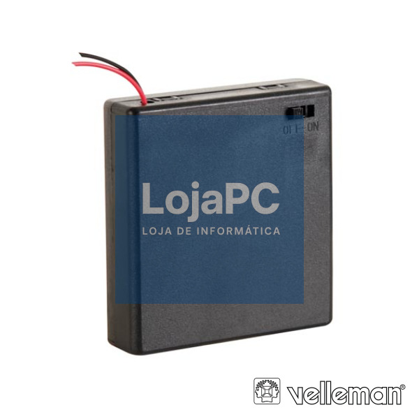 SUPORTE P/ 4 PILHAS AA C/ FIOS E INTERRUPTOR