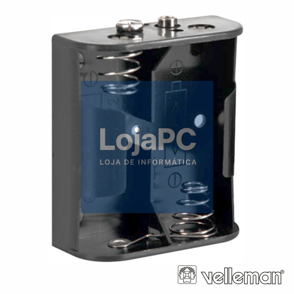 SUPORTE P/ 2 PILHAS C-CELL C/ TERMINAIS SNAP VELLEMAN
