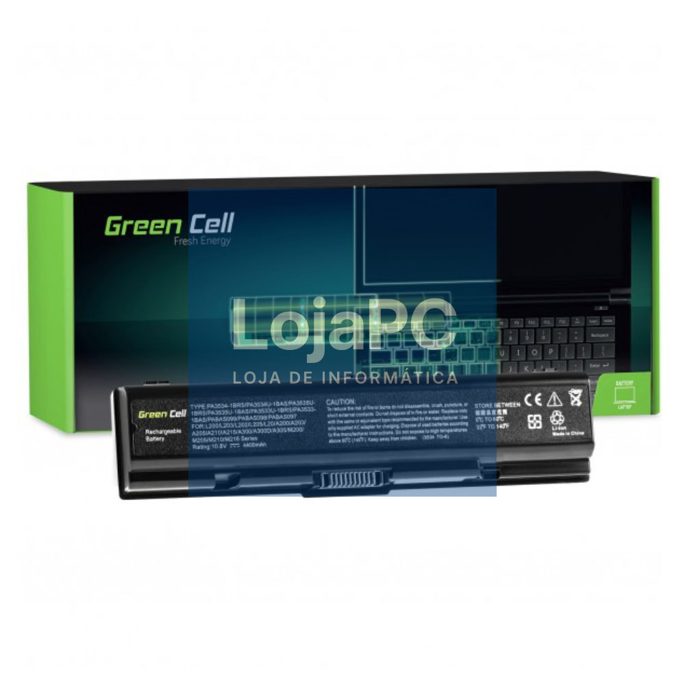 Bateria P/ Portátil Toshiba 4400mAh 10.8V GREEN CELL