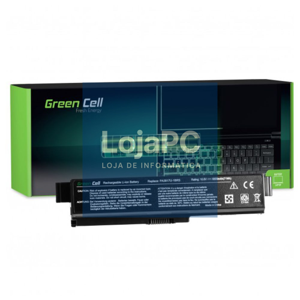 Bateria P/ Portátil Toshiba 6600mAh 10.8V GREEN CELL