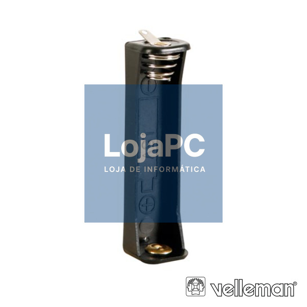 SUPORTE P/ 1 PILHA AAA C/ TERMINAIS P/ SOLDAR VELLEMAN
