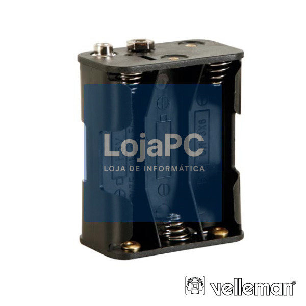 SUPORTE P/ 6 PILHAS AA C/ TERMINAIS CLIP VELLEMAN