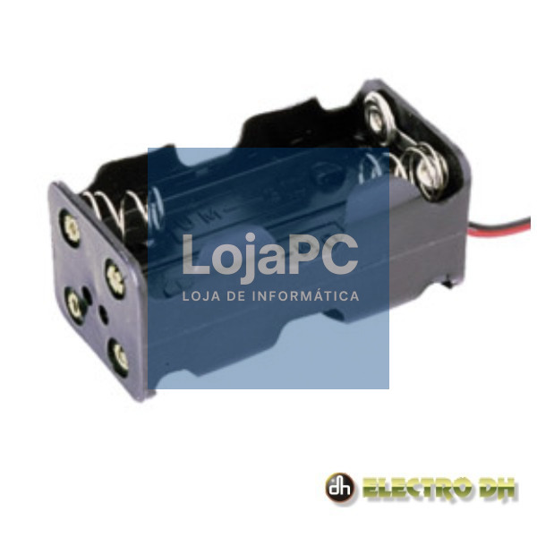 SUPORTE P/ 4 PILHAS AA C/ FIOS EDH