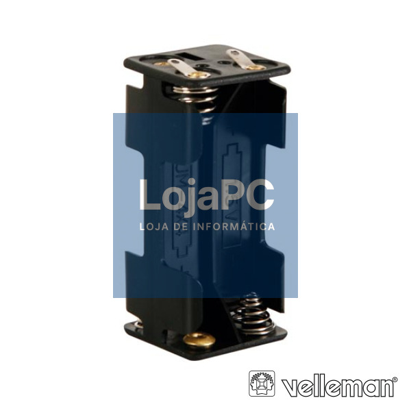 SUPORTE P/ 4 PILHAS AAA C/ TERMINAIS P/ SOLDAR VELLEMAN