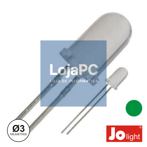LED 3MM ALTO BRILHO VERDE JOLIGHT