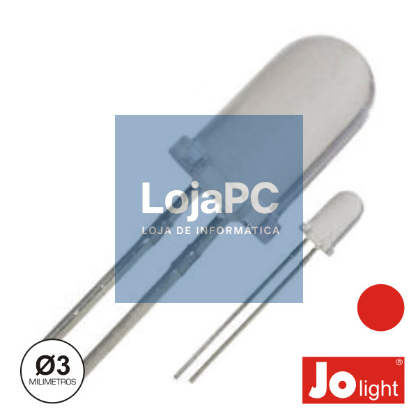 LED 3MM ALTO BRILHO VERMELHO JOLIGHT
