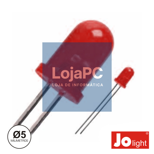 LED 5MM VERVELHO DIFUSO INTERMITENTE JOLIGHT