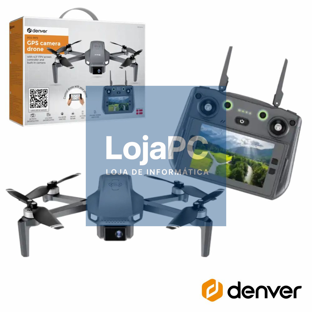 Drone GPS Dobrável C/ Câmara FPV Wi-Fi E Brushless DENVER