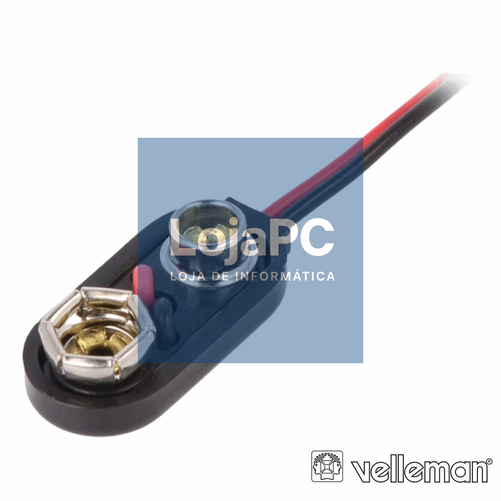 SUPORTE P/ 1 PILHA DE 9V C/ FIOS VELLEMAN