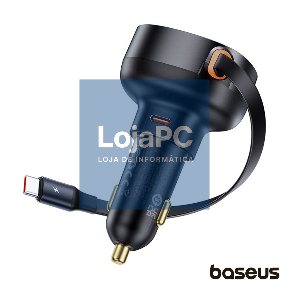 Adaptador Ficha Isqueiro 12V/24V PD 60W 2xUSB-C BASEUS