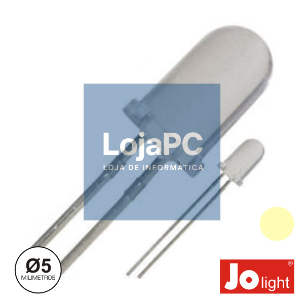 LED 5MM ALTO BRILHO BRANCO QUENTE JOLIGHT