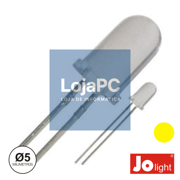 LED 5MM ALTO BRILHO AMARELO JOLIGHT