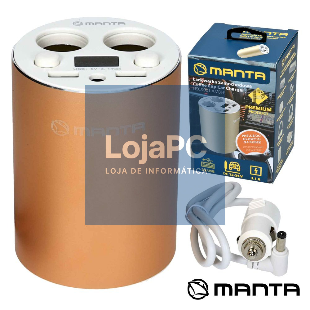 ADAPTADOR C/ 2 FICHA ISQUEIRO/ 2 USB 5V 3.1A MANTA