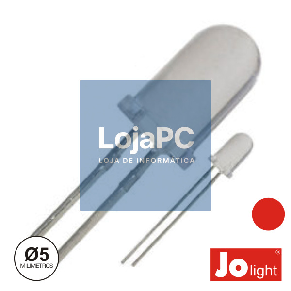 LED 5MM ALTO BRILHO VERMELHO JOLIGHT