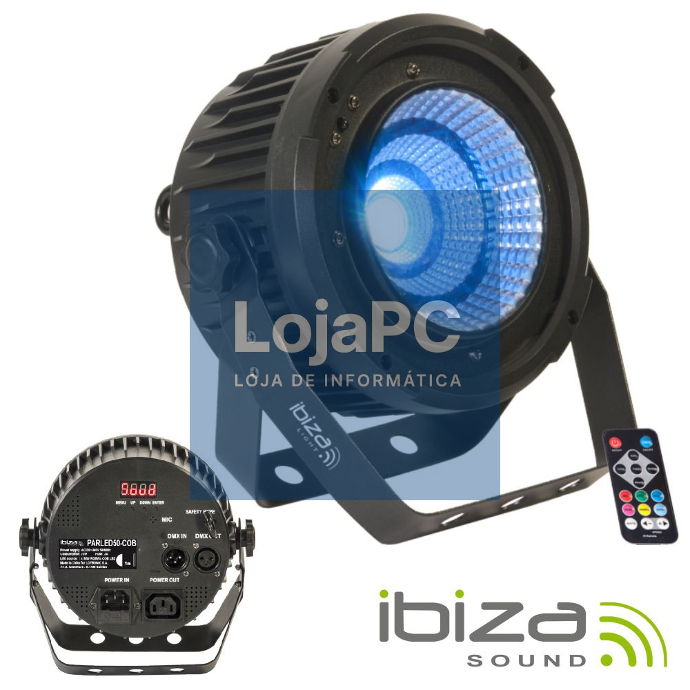 Projetor Luz LED RGBWA DMX 50W Comando IBIZA