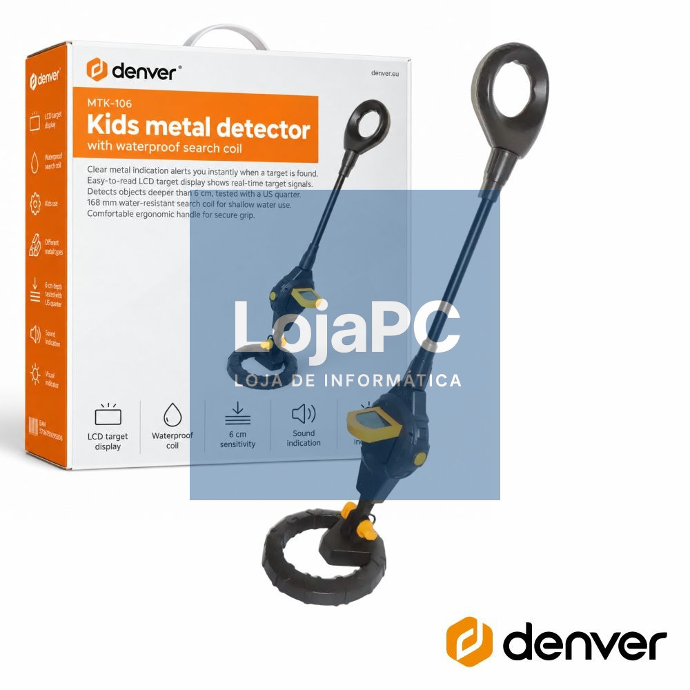 Detetor De Metais Infantil LCD Bobina 168mm DENVER