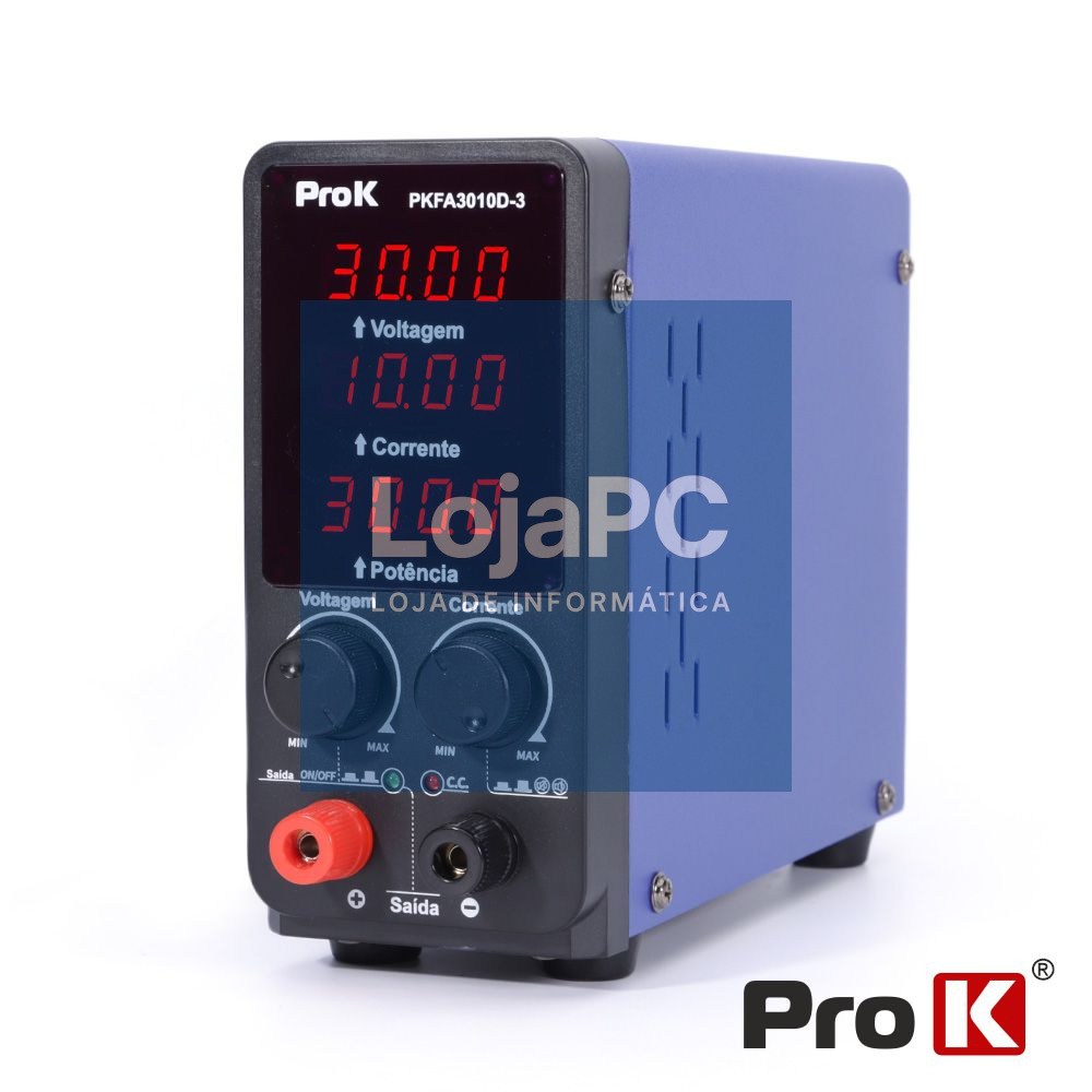 Fonte De Alimentação Digital 300W 0-30V / 0-10A PROK
