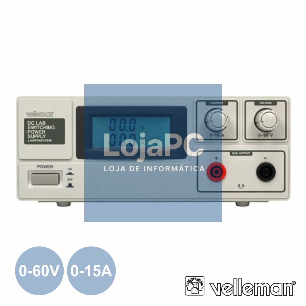 FONTE DE ALIMENTAÇÃO DIGITAL 0-60V / 0-15A VELLEMAN