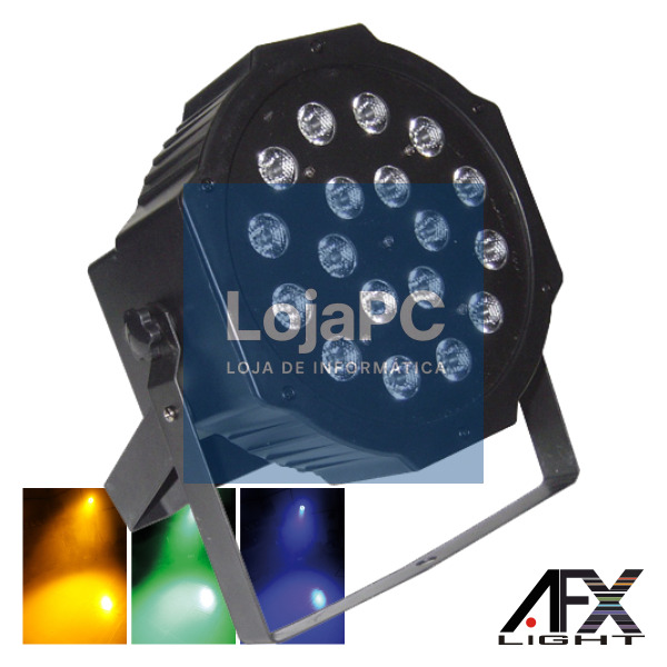 PROJECTOR LUZ C/ 18 LEDS 1W RGB DMX MIC FLAT AFXLIGHT