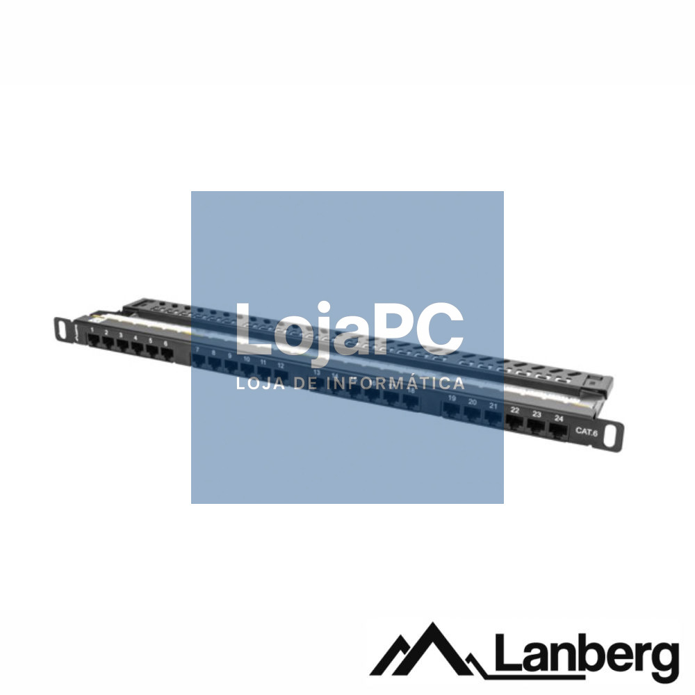 Patch Panel 24 Portas RJ45 CAT6 0.5U 19" LANBERG