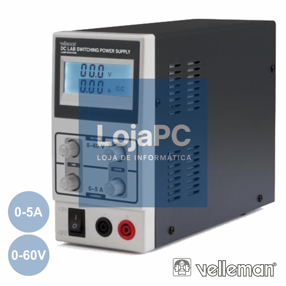 FONTE DE ALIMENTAÇÃO DIGITAL 0-60V / 0-5A VELLEMAN