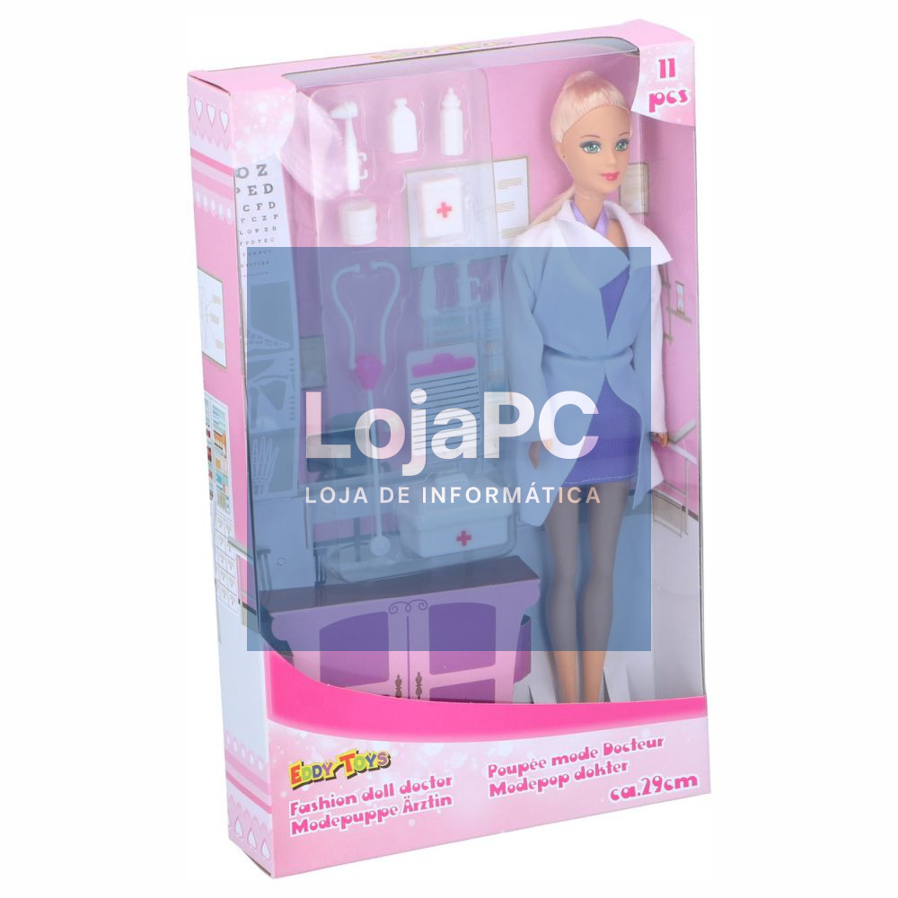 Boneca Fashion Doll Doctor 29cm C/ 10 Acessórios