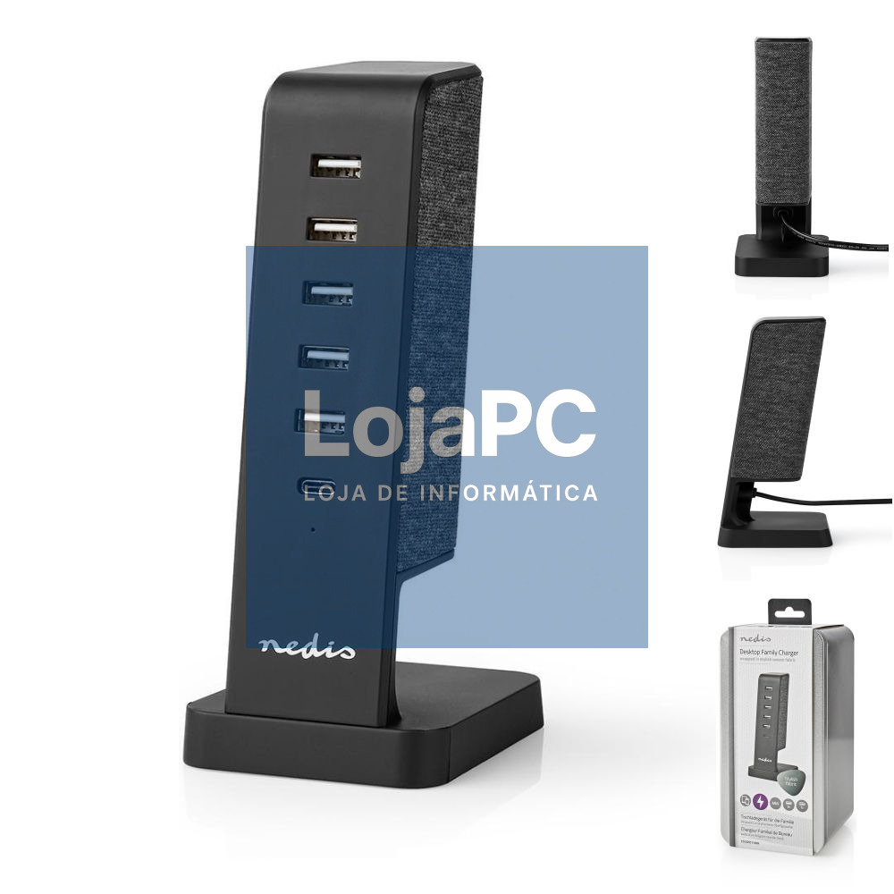 Carregador de Mesa c/ 5x USB-A 1X USB-C 45W NEDIS