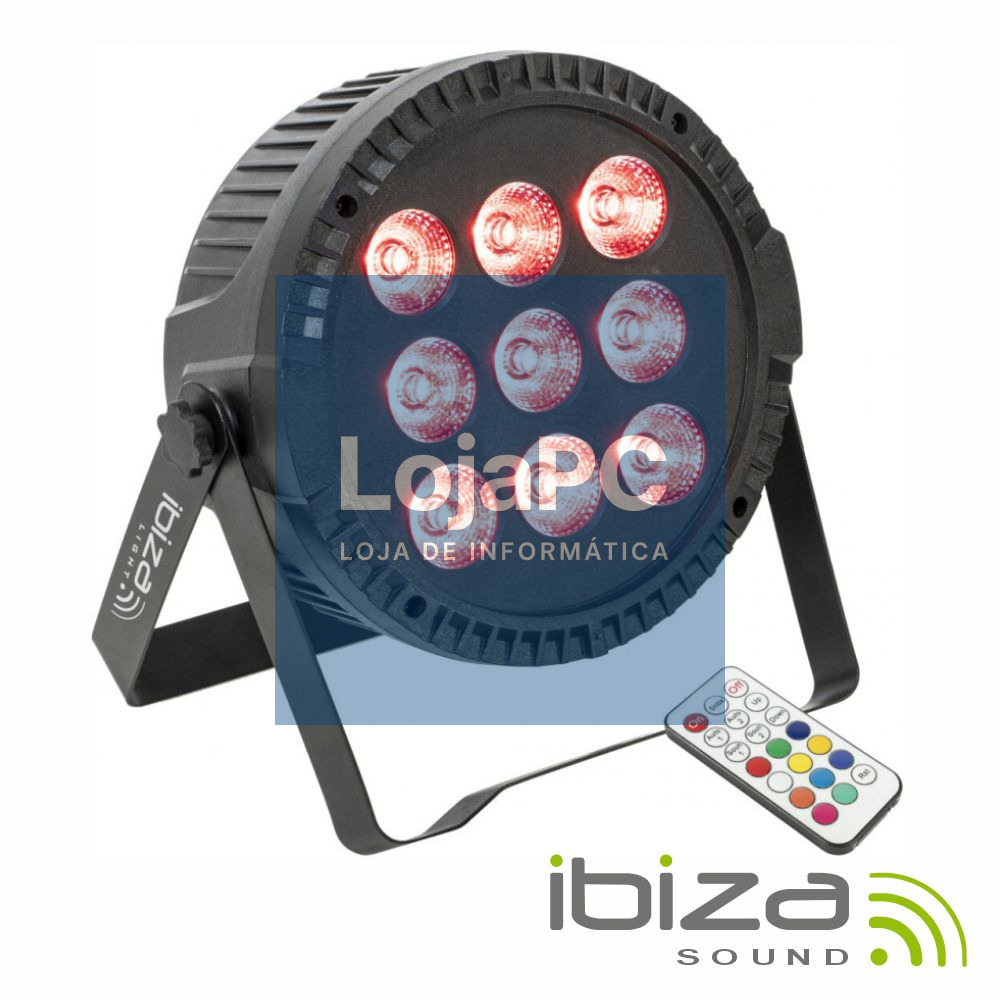 Projetor Par C/ 9 LEDS 6W RGBW DMX IBIZA