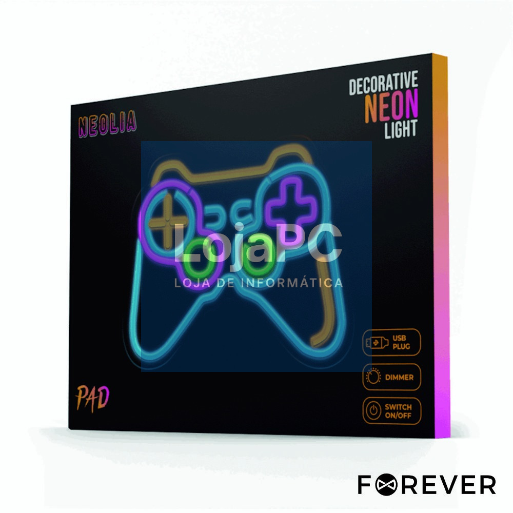 Luz LED Neon Em Forma de Comando Gaming