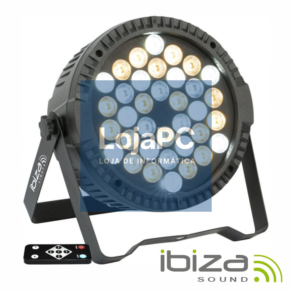 Projetor Par C/ 36 LEDS 1W Branco Frio E Quente DMX IBIZA