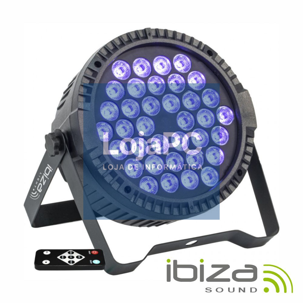 Projetor Par C/ 36 LEDS 3W UV DMX IBIZA