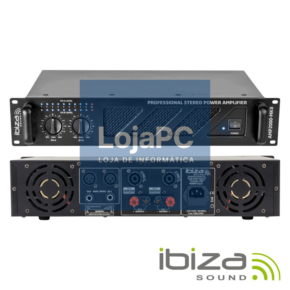 AMPLIFICADOR ÁUDIO 19" 2X1500W IBIZA