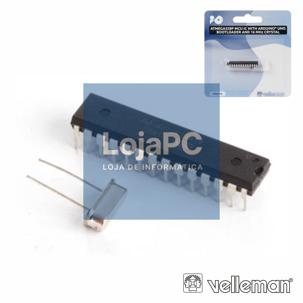 MICROCONTROLADOR ATMEGA328P C/ CRISTAL 16MHz VELLEMAN