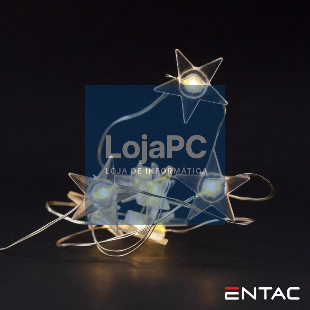 Grinalda 10 LEDs Estrela Arame 2xAA 1m ENTAC