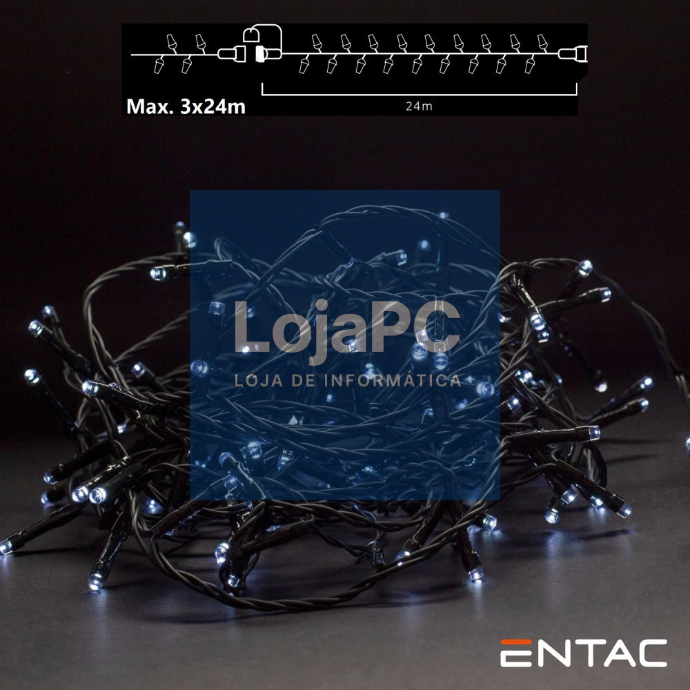 Grinalda 240 LEDs 6400K 24m S/ Alimentador ENTAC
