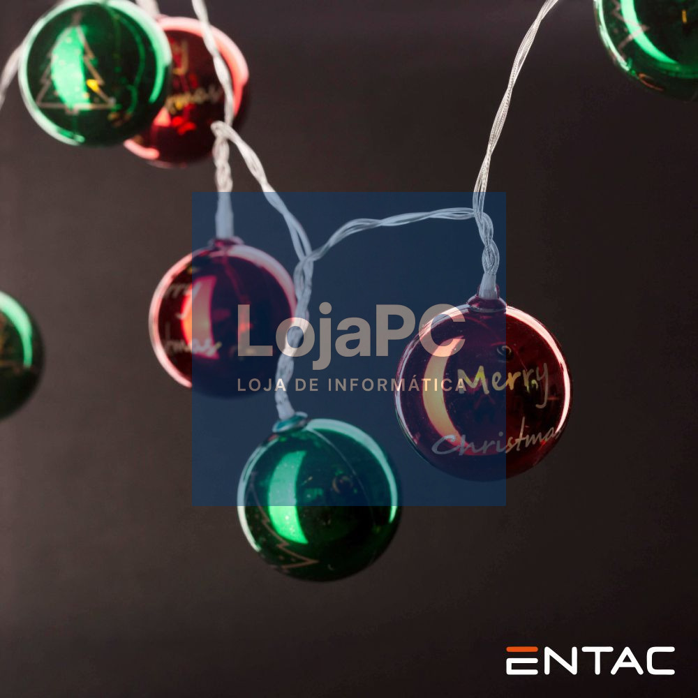 Grinalda 10 LEDS Bolas Coloridas 2xAA 1.65m ENTAC