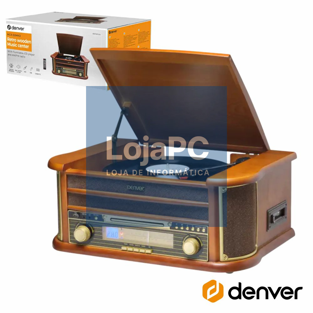GIRA-DISCOS 33/45/78RPM AM/FM/CD/CASSETE/SD 2X5W DENVER