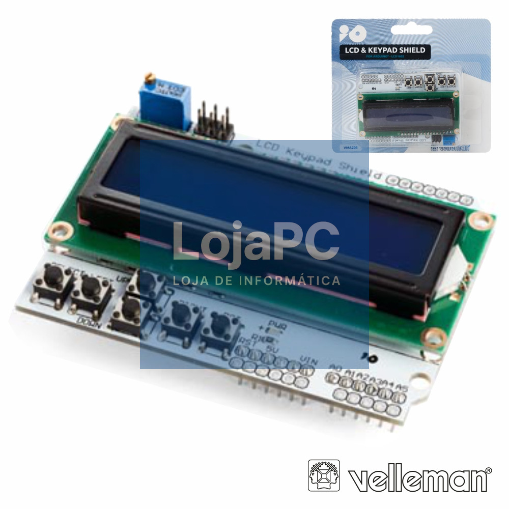 MÓDULO LCD E TECLADO P/ ARDUINO VELLEMAN