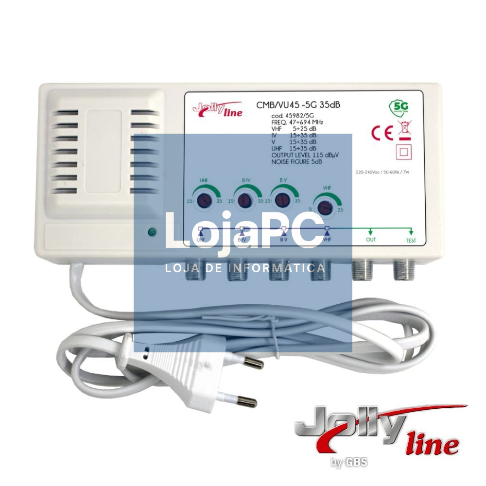 Amplificador de Antena 4 Entradas 1 Saída C/ Filtro Lte5G/4G