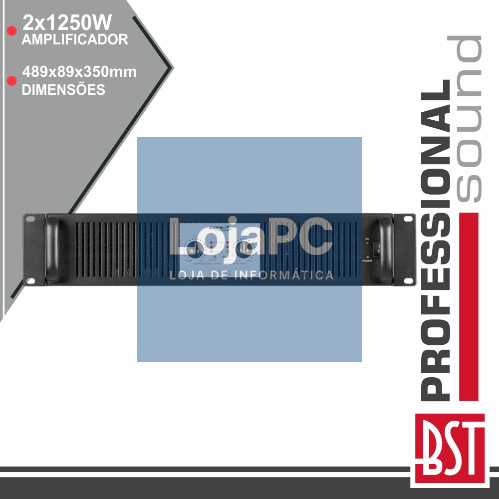 AMPLIFICADOR ÁUDIO PRO 2X1250W SMPS 2/4/8 OHMS BST