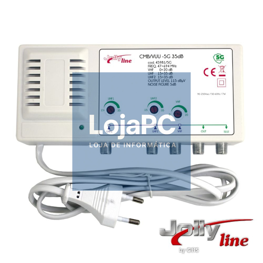 Amplificador de Antena 3 Entradas 1 Saída C/ Filtro Lte5G/4G